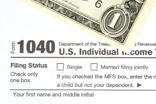 Форма Податкової Декларації 1040 Доларів — стокове фото