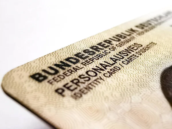 Close-up of German identity card