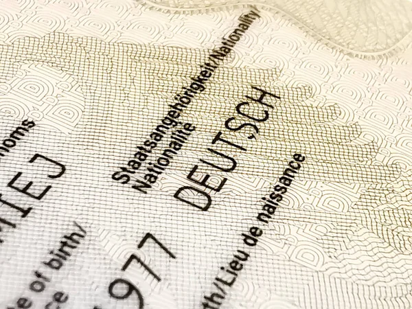Documento Identidad Alemán Ciudadanía Alemana — Foto de Stock