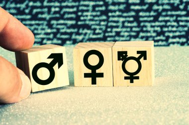 Close up of different gender symbols clipart