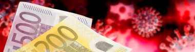 Corona virüsü ve euro banknotları