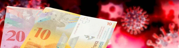 Corona virus and money Swiss francs