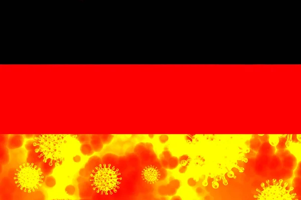 Vlajka Německa Viru Corona — Stock fotografie