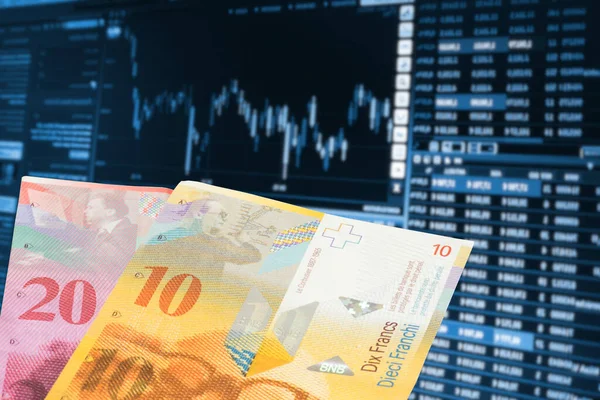 Money Swiss Francs Stock Exchange Switzerland — Stock Photo, Image