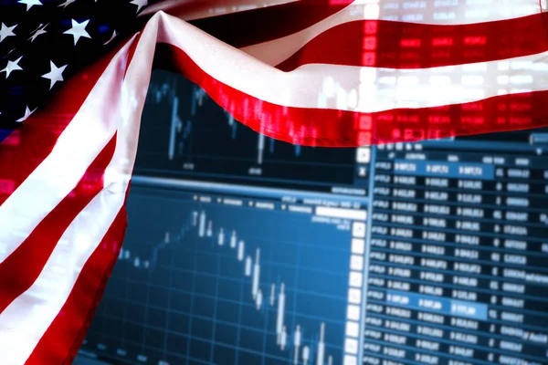 Amerikan bayrağı ve borsada fiyat kurulu
