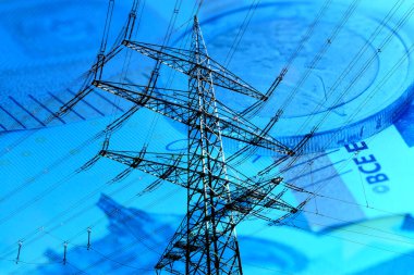 Elektrik hattı ve avro parası