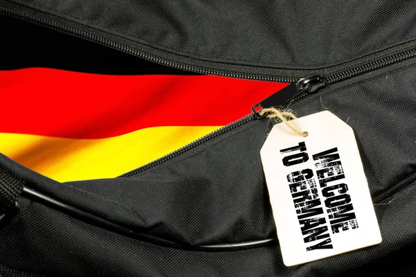 Taška Podpis Vítejte Německu — Stock fotografie