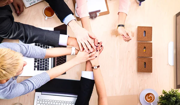 Business Team Hands Together Teamwork Concepts Isolated — Stock Photo, Image