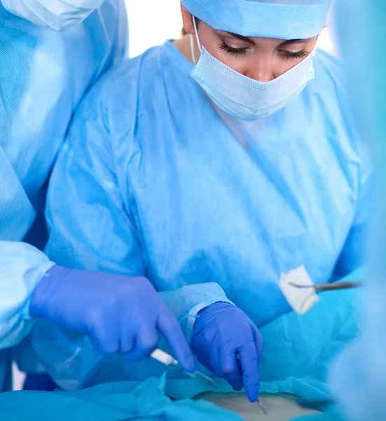 Equipe de cirurgia jovem na sala de cirurgia — Fotografia de Stock