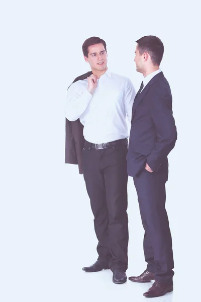 Full length portrait of two businessmen standing together — Stock Photo, Image