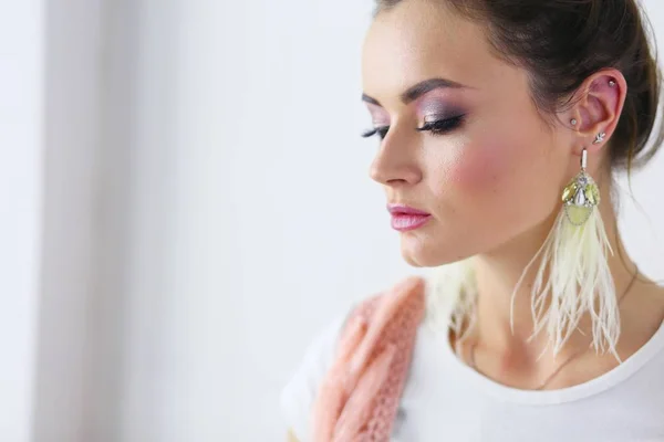 Beautiful Woman Standing Study Beautiful Woman — Stock Photo, Image