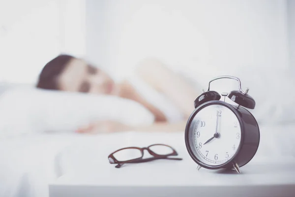 Young Beautiful Woman Lying Bed — Stock Photo, Image