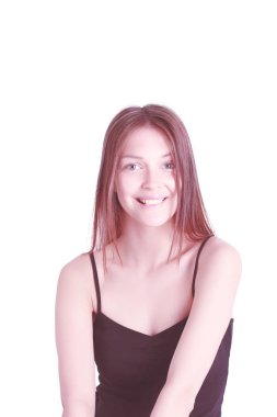 Güzellik kadını portre izole yüz beyaz bir arka plan üzerinde