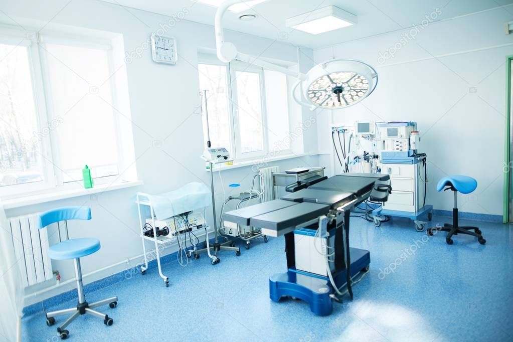 Interior of operating room in modern clinic