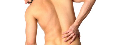 Onun boyun ağrısı tutan genç adam. Tıp kavramı