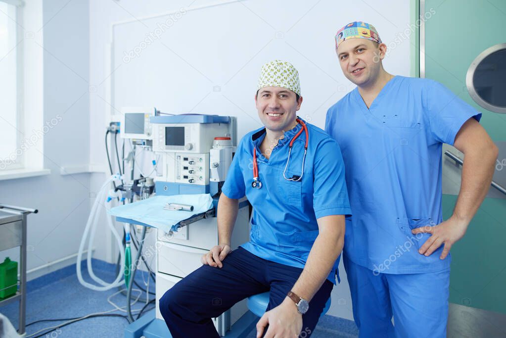 Male surgeon on background in operation room