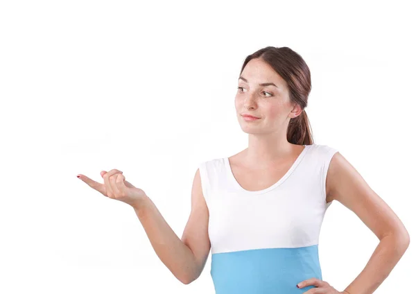 Mujer de negocios sonriente. Aislado sobre fondo blanco — Foto de Stock