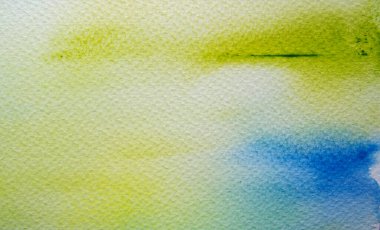 Yeşil ve mavi soyut suluboya resim