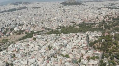 Atina ve Yunanistan 'da Gün Işığında Geniş Hava Dronu Görünümü