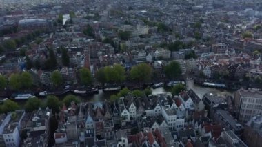 Amsterdam Residential Aerial üzerinde Evler ve Kanallarla Geniş Görüş Alanı