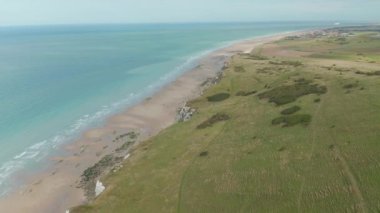 Fransa 'daki güzel Cliff Shoreline, Cap Blanc-Nez, Hava Kuvvetleri' nin Geniş Çekimi