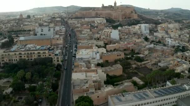 Opbouw onthullend kasteel Fort Castle op Gozo Island, Malta — Stockvideo