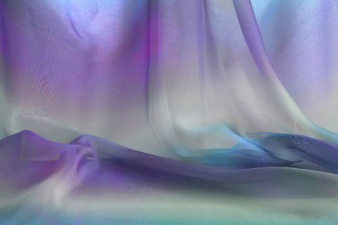 Güzel çağlamak şifon arka plan - Moody mor renkli şifon malzeme hafif kıvrım basamaklı 