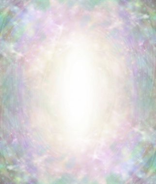 Güzel melek Ethereal açık veri bloğu renkli - pastel yeşil pembe mavi renklerle ışık ve ruhani bir melek hissediyorum lekeler ile çevrili oval altın merkezi ışığın             