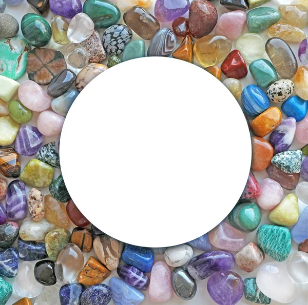Granica Koło Kryształ Rama Ostrych Krawędziach Pusty Biały Okrąg Otoczony — Zdjęcie stockowe
