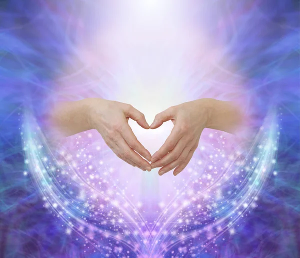 Healers Hands Making Humble Heart Shape Female Hands Forming Heart — Stock Photo, Image
