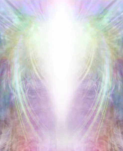 Angelic Light Being Background Çok Renkli Gaz Akan Simetrik Kanat — Stok fotoğraf