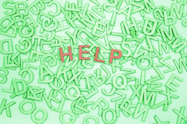 Ajuda Necessária Com Dislexia Palavra Cegueira Letras Alfabeto Verde Limão — Fotografia de Stock