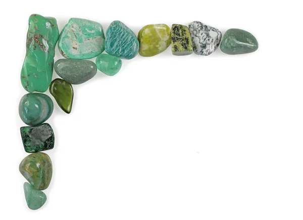 Kalp Çakra Yeşil Şifa Kristalleri Köşesi Emerald Agate Chrysoprase Diğer — Stok fotoğraf