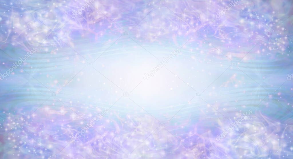 Gorgeous Ethereal Fairy Make a Wish Portal Background -  lilac blue pink sparkles and glitter whizzing around randoming top and bottom with pale jade green lines flowing through the middle 