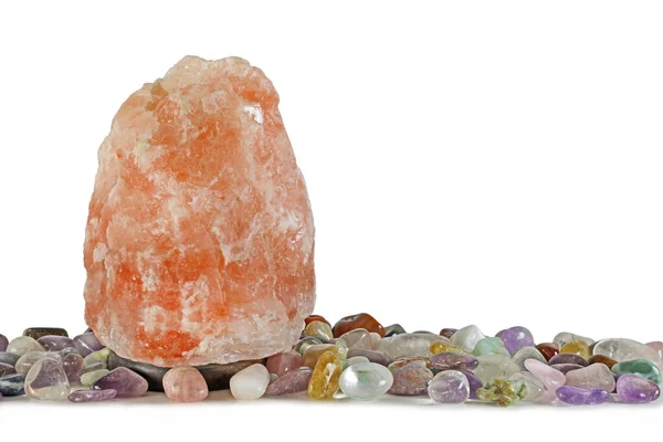 New Age Salt Lamp Healing Crystal Selection Large Kilo Pink — стокове фото