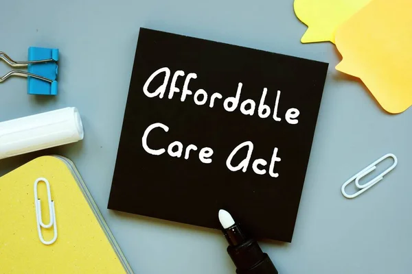 Conceito Negócio Que Significa Affordable Care Act Com Sinal Página — Fotografia de Stock