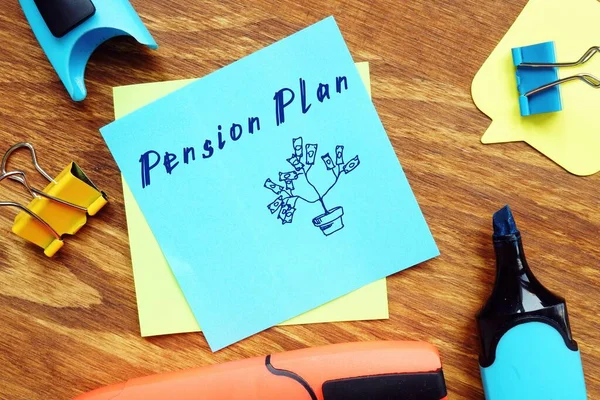 Affärsidé Som Betyder Pensionsplan Med Fras Papperet — Stockfoto