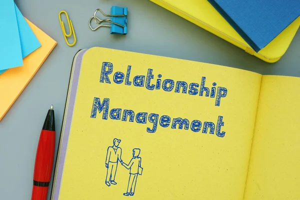 Financieel Concept Relationship Management Met Zin Het Blad — Stockfoto