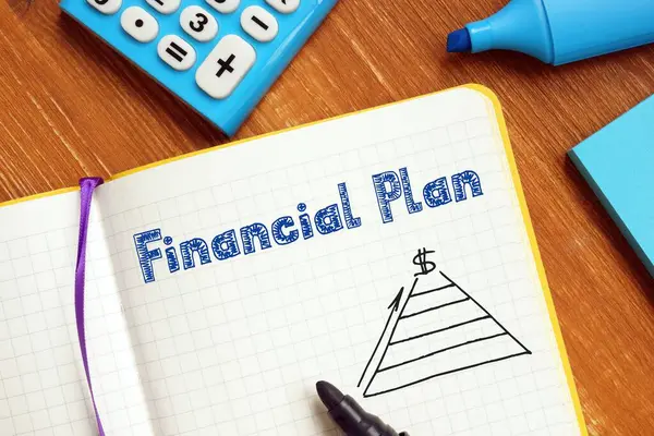 Business Concept Financial Plan Sign Page — Stock Photo, Image