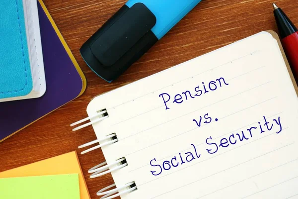 Financieel Concept Pensioen Sociale Zekerheid Met Teken Het Blad — Stockfoto