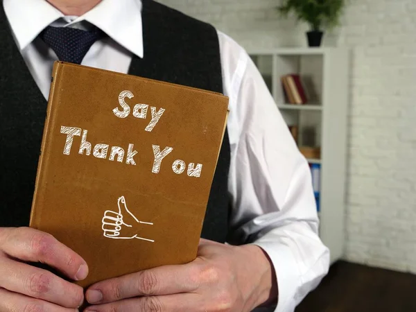 Foto Conceitual Sobre Say Thank You Com Texto Escrito — Fotografia de Stock