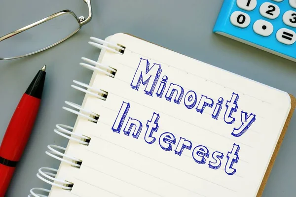 Minority Interest Επιγραφή Στο Χαρτί — Φωτογραφία Αρχείου