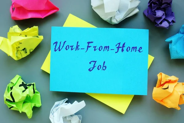 Trabalho Home Job Inscrição Pedaço Papel — Fotografia de Stock