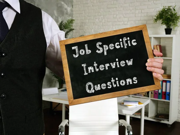 Foto Concettuale Job Specific Intervista Domande Con Testo Scritto — Foto Stock