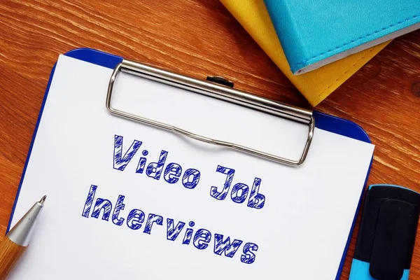Concetto Carriera Video Job Interviste Con Frase Sul Foglio — Foto Stock