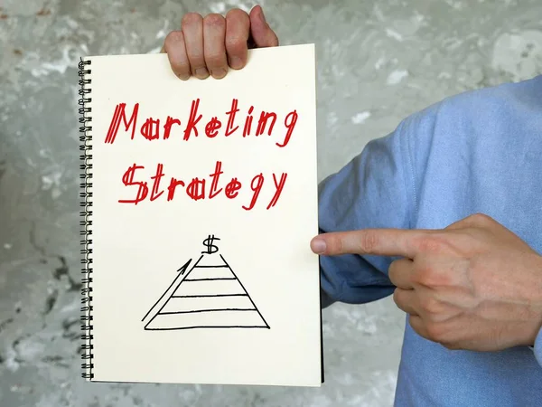 Concepto Negocio Que Significa Estrategia Marketing Con Frase Papel — Foto de Stock