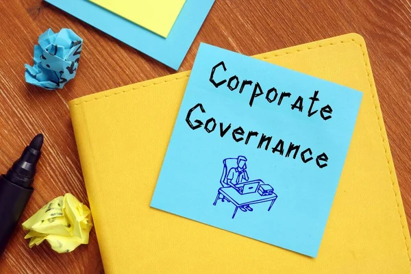 Financieel Concept Betekent Corporate Governance Met Teken Pagina — Stockfoto