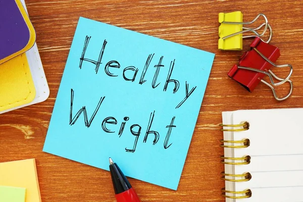 Business Concept Healthy Weight Inscription Sheet — Stock Photo, Image