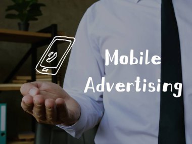 Finansal kavram, sayfadaki yazıyla mobil reklamcılık anlamına geliyor..