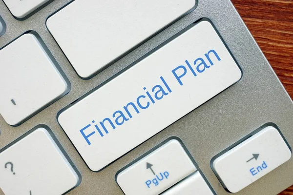 Financial Concept Financial Plan Inscription Page — Stock Photo, Image
